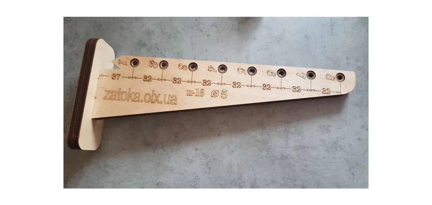 Шаблон кондуктор для сверления диаметром 5 и 7 под конфирмат.